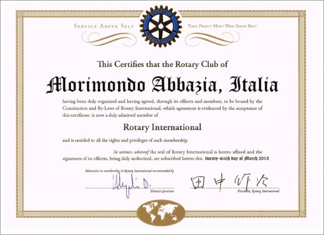 CARTA COSTITUTIVA DEL RC MORIMONDO ABBAZIA 94989