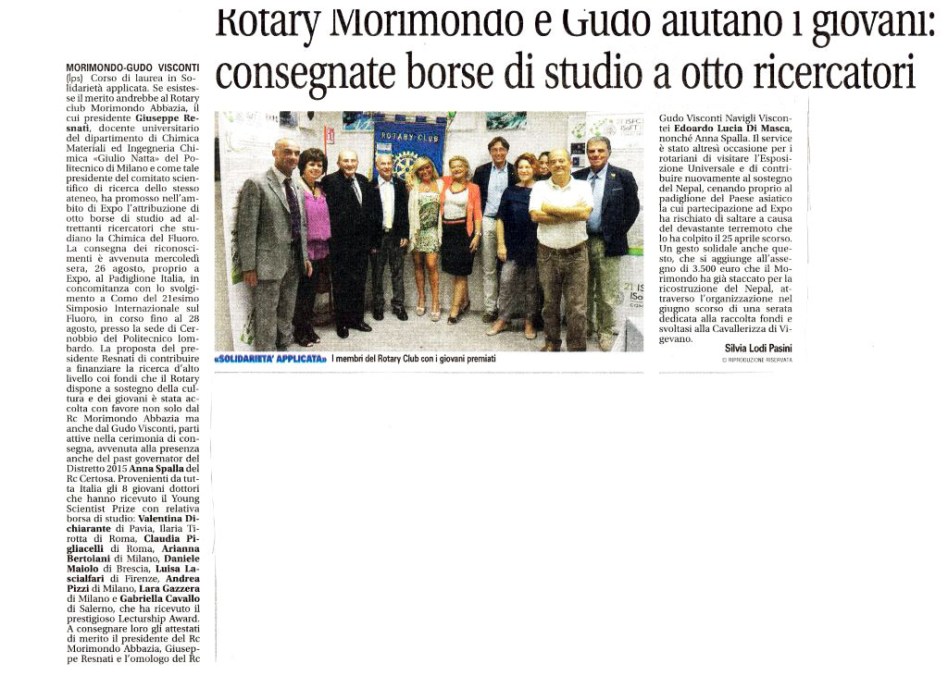 le nostre borse di studio a expo